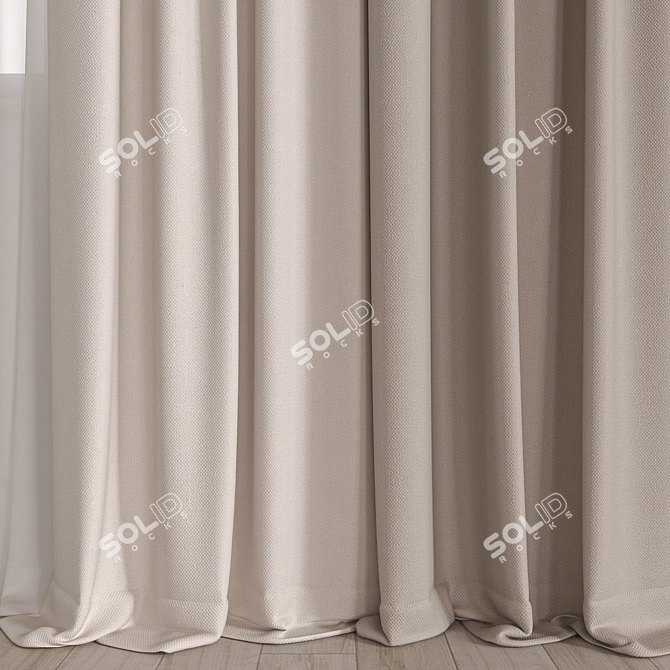 Elegant Vray Curtain With 58,915 Polys 3D model image 2