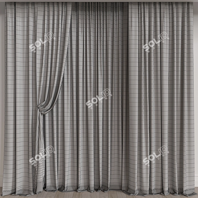 Elegant Vray Curtain With 58,915 Polys 3D model image 3