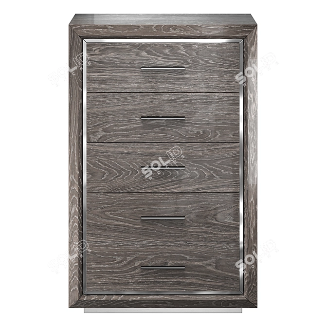 Elite Silver High Chest of Drawers 3D model image 2