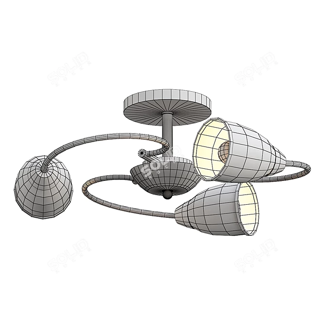 Elegant Arte Ceiling Light 3D model image 2