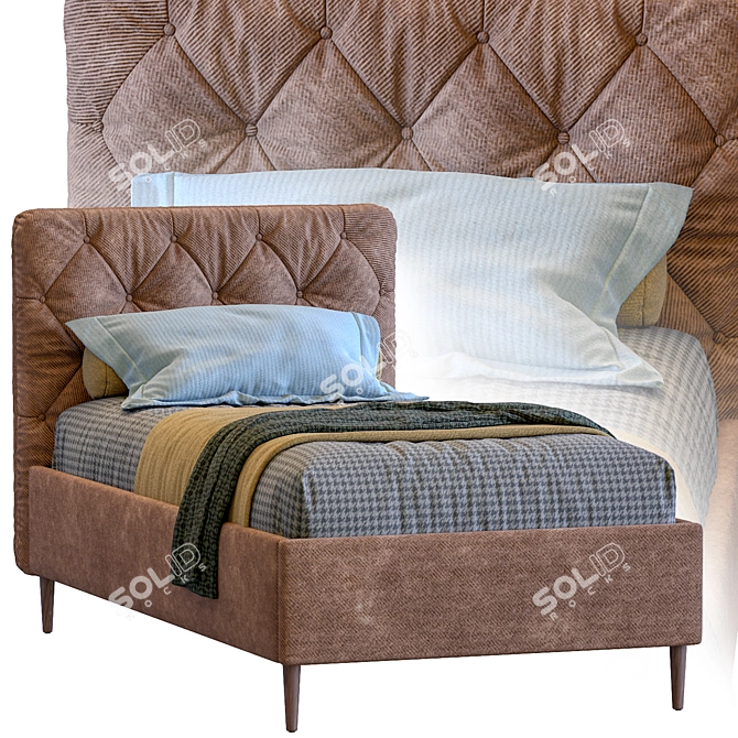 Skye Single Bed - Modern and Stylish Sleeping Solution 3D model image 1