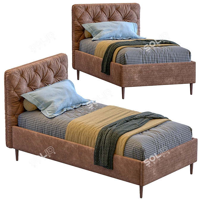 Skye Single Bed - Modern and Stylish Sleeping Solution 3D model image 3