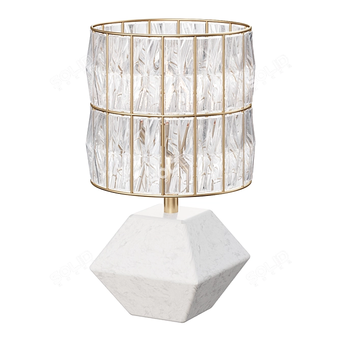 Elegant Marble Gem Table Lamp 3D model image 1