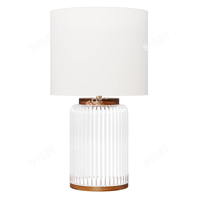 Elegant Rattan Table Lamp 3D model image 1