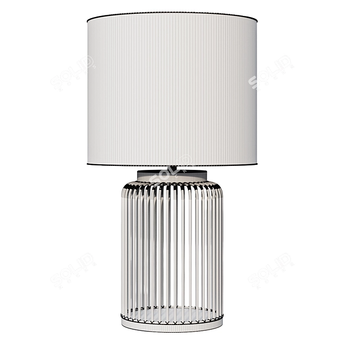 Elegant Rattan Table Lamp 3D model image 2