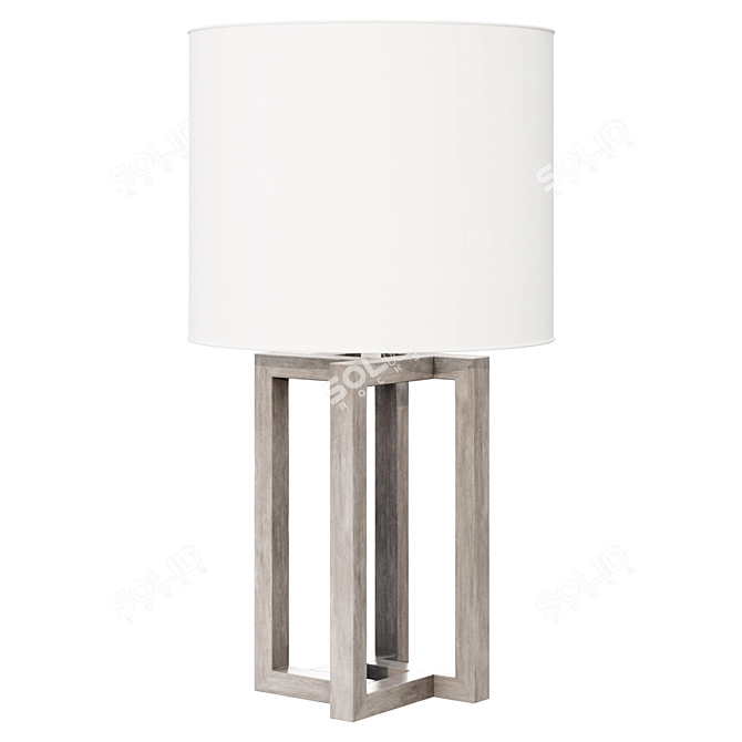 Brushed Fog Wood Table Lamp 3D model image 1