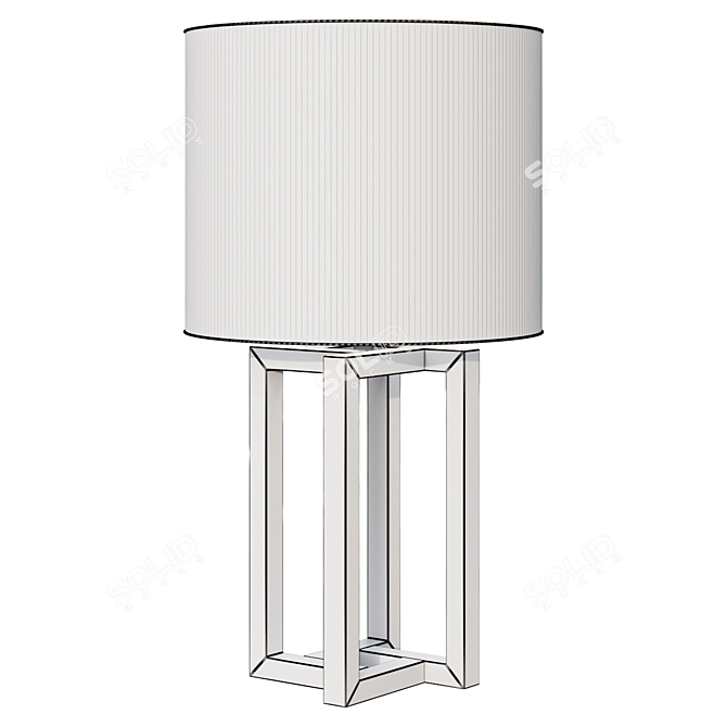 Brushed Fog Wood Table Lamp 3D model image 2