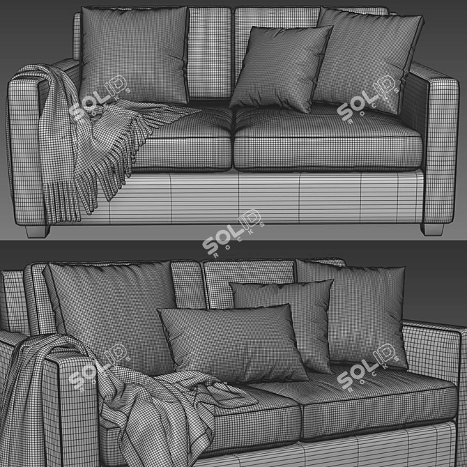 Modern West Elm Henry 2 Seater 3D model image 4