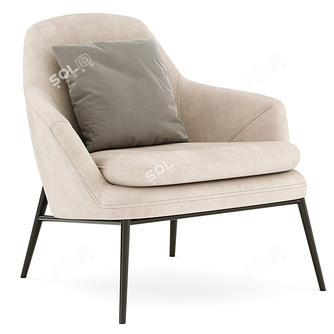 Cozy Hug Armchair: Modern Design 3D model image 1