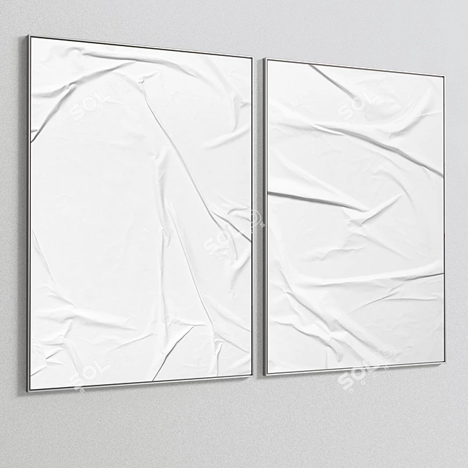  Plaster Frame Set: 2 Paintings, 5 Materials 3D model image 4