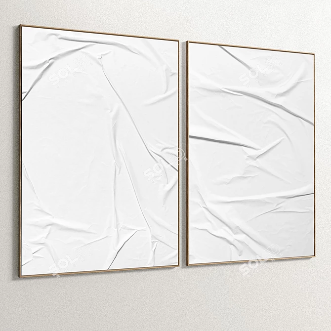  Plaster Frame Set: 2 Paintings, 5 Materials 3D model image 5