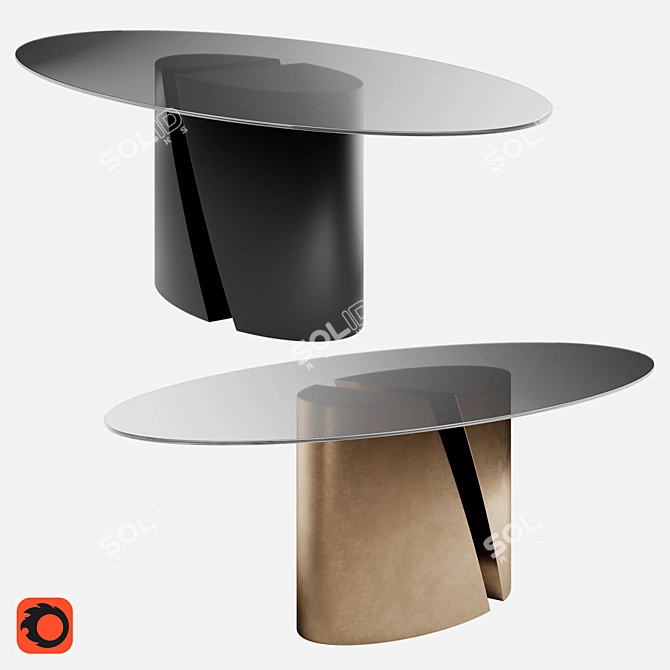 Modern Oval Table: Lago Wadi 3D model image 1