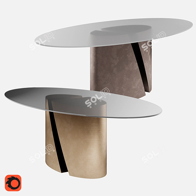 Modern Oval Table: Lago Wadi 3D model image 2