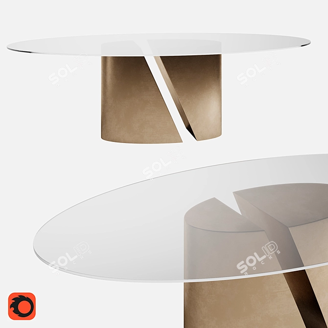 Modern Oval Table: Lago Wadi 3D model image 4