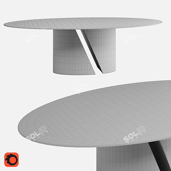 Modern Oval Table: Lago Wadi 3D model image 5