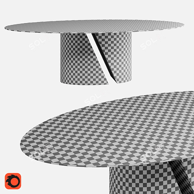 Modern Oval Table: Lago Wadi 3D model image 6