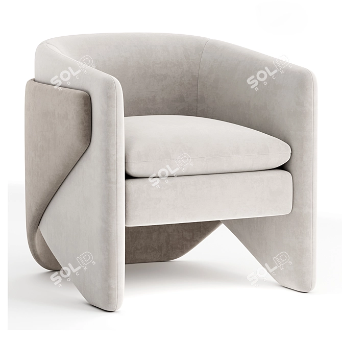 Elegant West Elm Thea Chair 3D model image 2