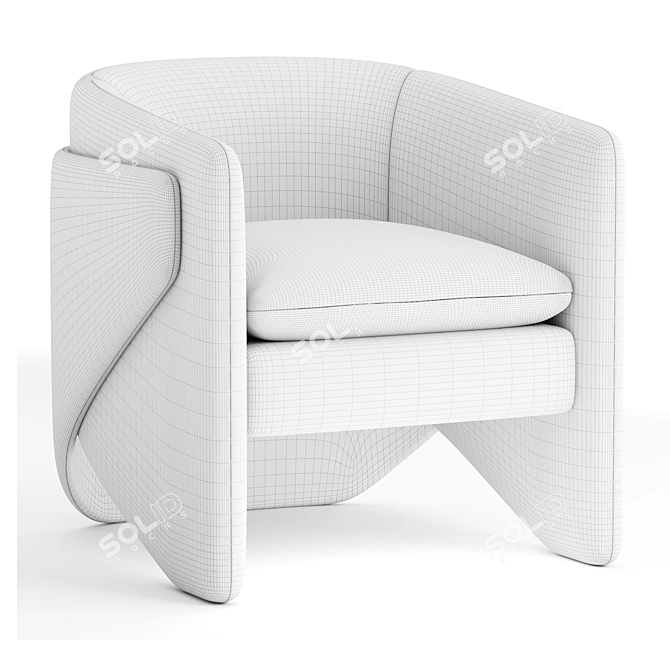 Elegant West Elm Thea Chair 3D model image 3