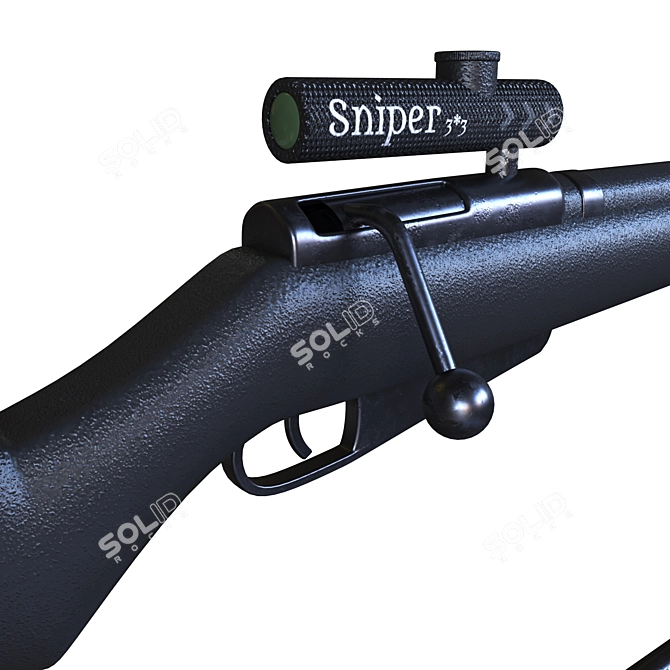 Vintage Rifle 3 - 2016 Edition 3D model image 2