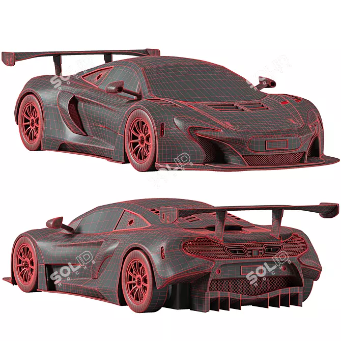 Sleek McLaren 650s Low Poly 3D model image 7