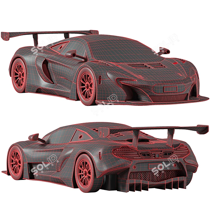 Sleek McLaren 650s Low Poly 3D model image 15