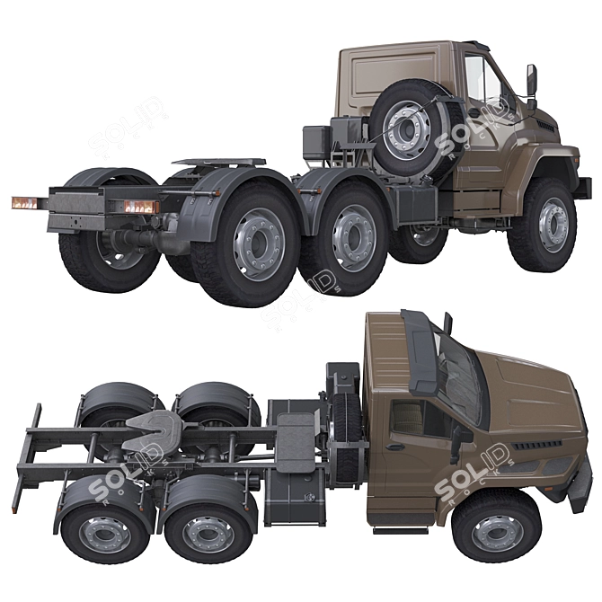 URAL NEXT Chassis: Heavy-duty, High-Performance Platform 3D model image 2