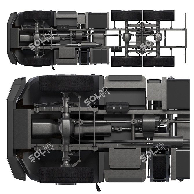 URAL NEXT Chassis: Heavy-duty, High-Performance Platform 3D model image 4