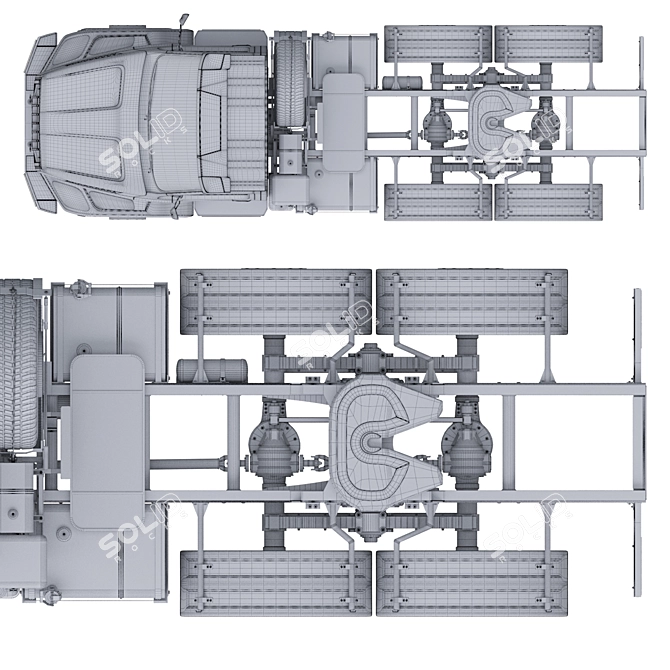 URAL NEXT Chassis: Heavy-duty, High-Performance Platform 3D model image 7