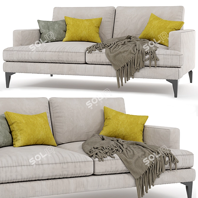 Modern West Elm Andes Sofa 3D model image 2