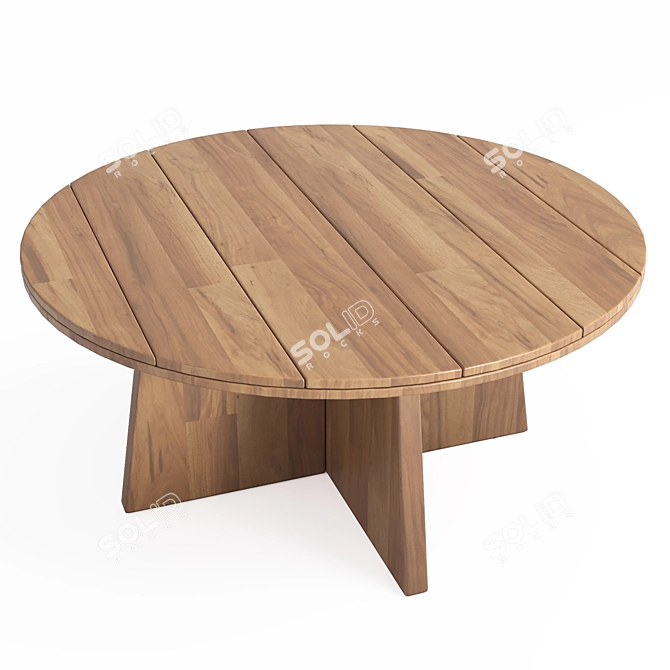 Elegant Acacia Garden Table 3D model image 5