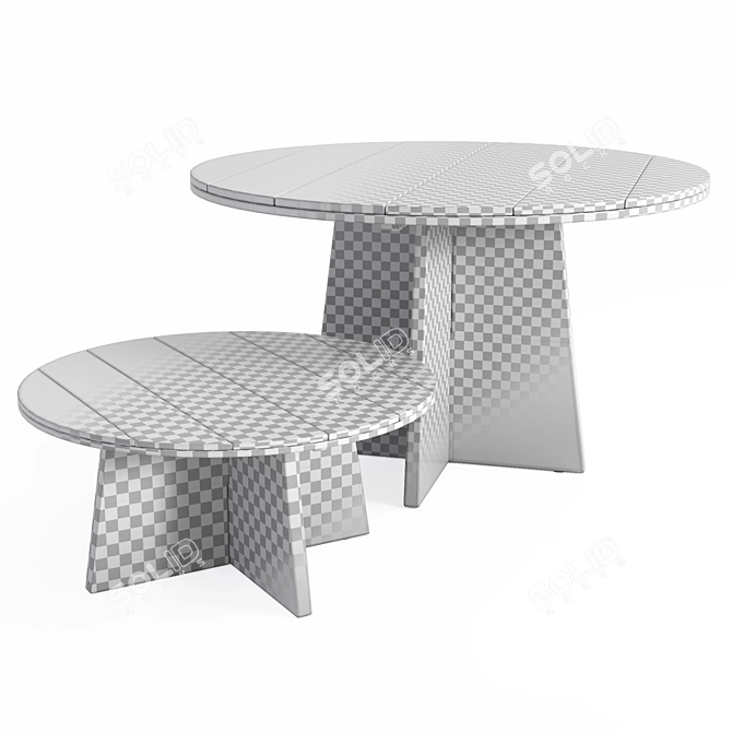 Elegant Acacia Garden Table 3D model image 6