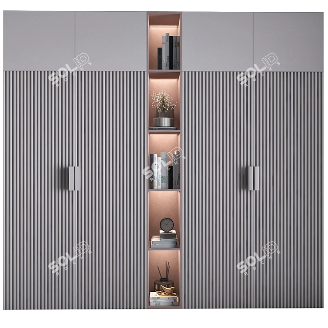 Versatile Wardrobe & Display Cabinet Set 3D model image 1