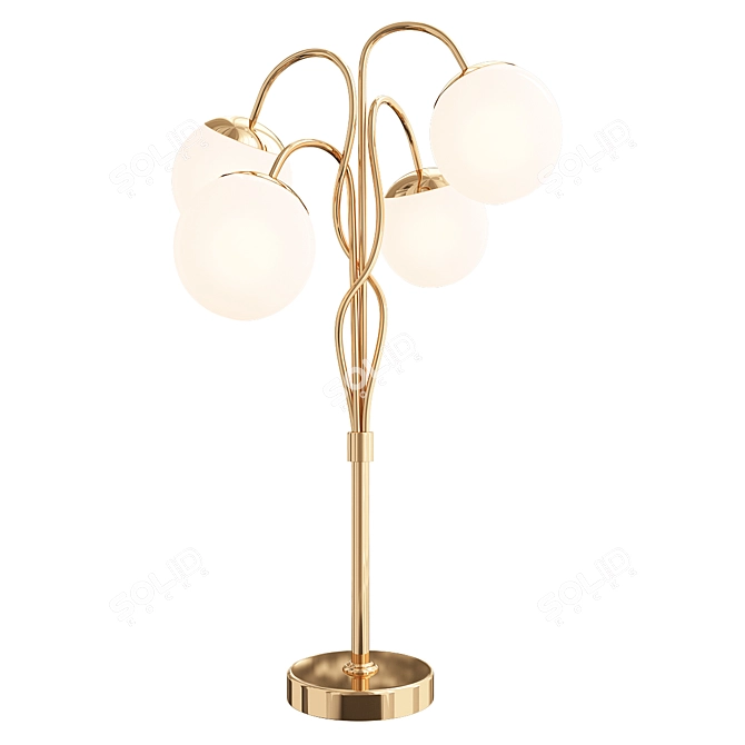 Glamorous Golden Glass Ball Table Lamp by Mauro Ferretti 3D model image 1