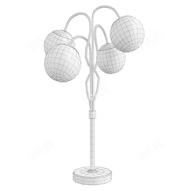 Glamorous Golden Glass Ball Table Lamp by Mauro Ferretti 3D model image 2