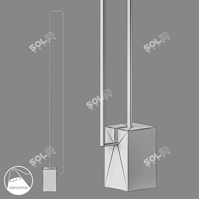 Elegant Carrée Floor Lamp 3D model image 2