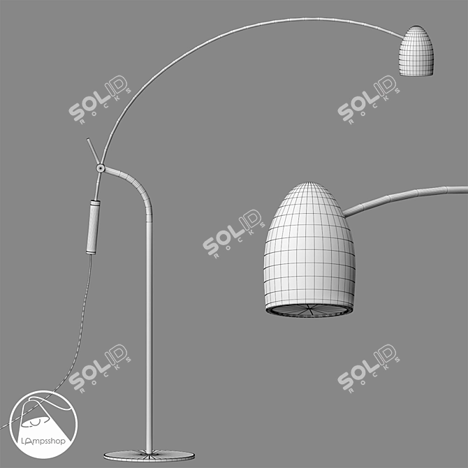 Elegant Meseta Floor Lamp: 115*145cm 3D model image 2