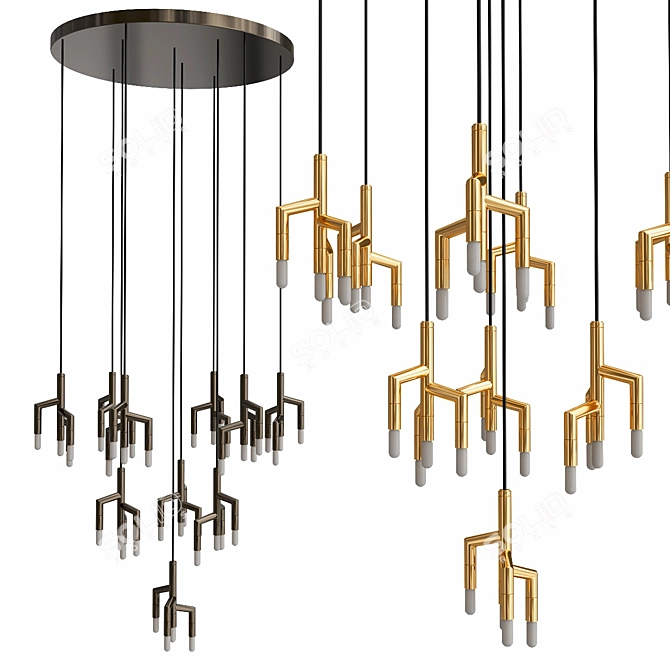 RAMEAU 10-Light Circular Chandelier 3D model image 1