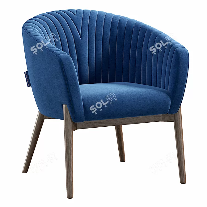 Channeled Back Upholstered Armchair 3D model image 2