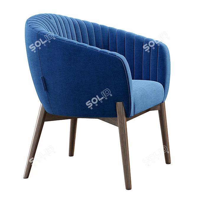Channeled Back Upholstered Armchair 3D model image 5