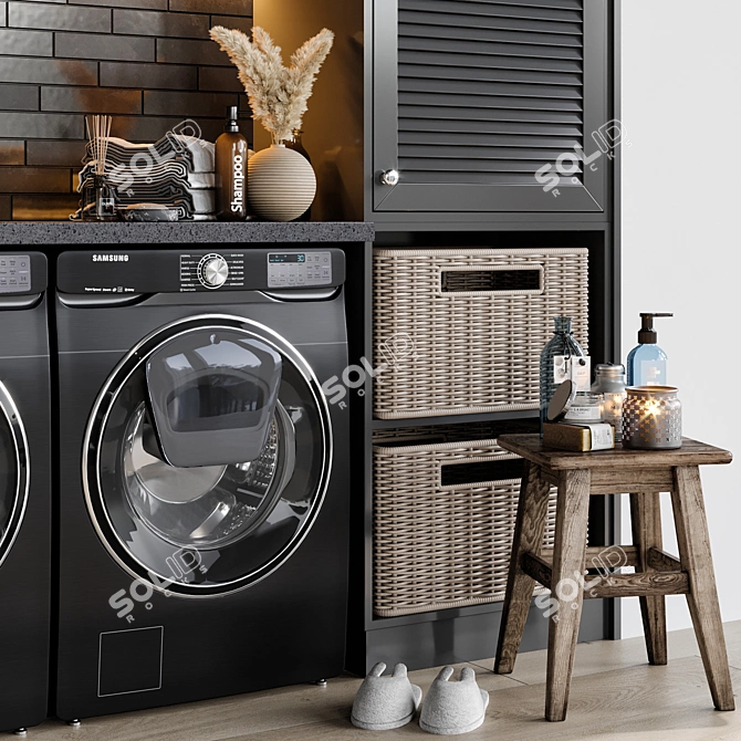 Laundry Essentials Bundle 3D model image 3