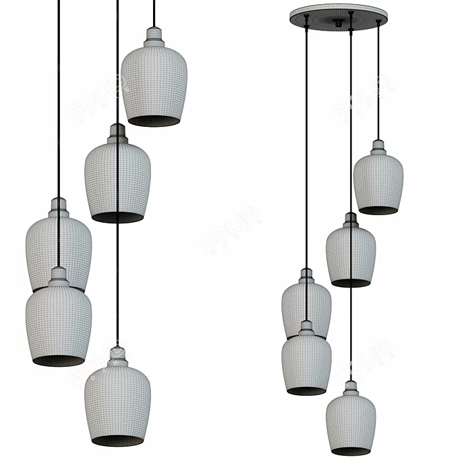 AARUSH Cluster Pendant Light 3D model image 2