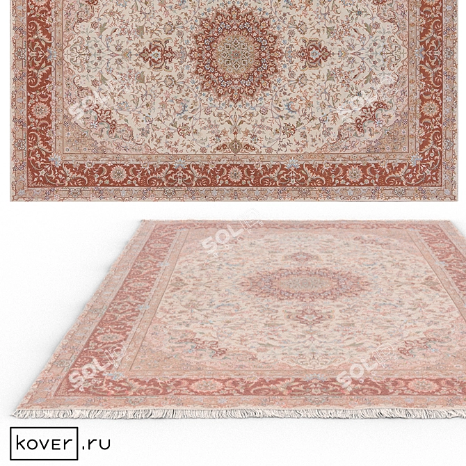 "Tabriz IR" Traditional Floral Carpet | 200 x 300 cm 3D model image 1