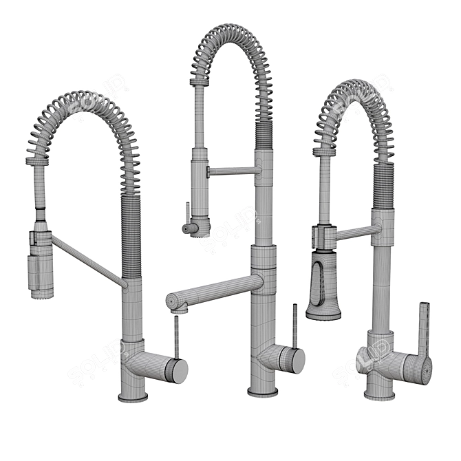  Versatile Kitchen Faucet: 5 Material Options 3D model image 2