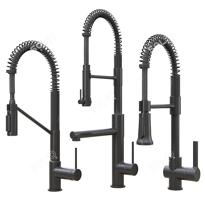  Versatile Kitchen Faucet: 5 Material Options 3D model image 4