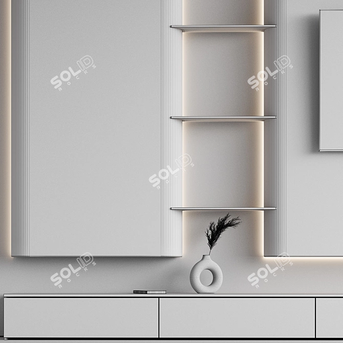 Sleek TV Wall Mount 3D model image 7