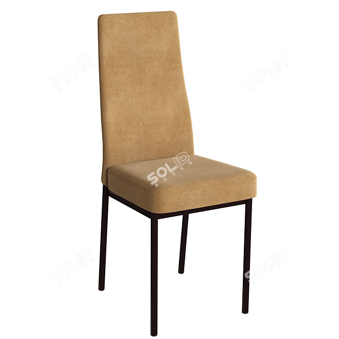 Modern Metal Frame Chair 3D model image 1