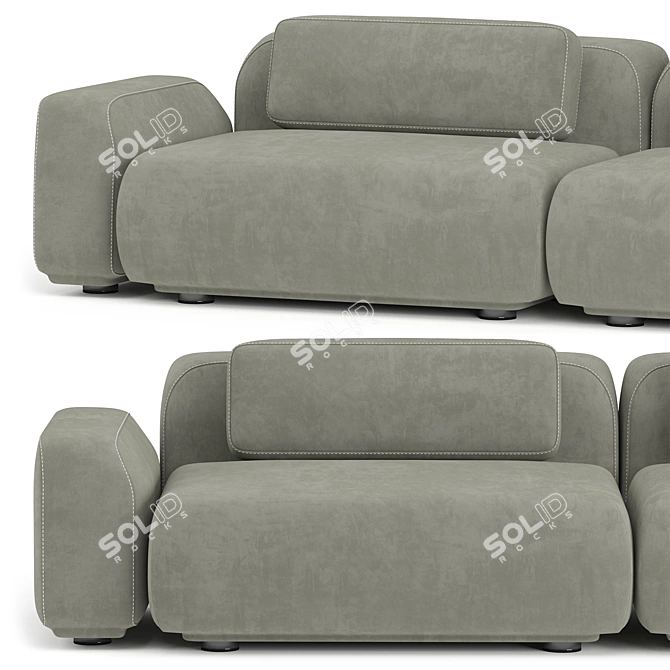 Elegant and Comfortable Boden Sofa 3D model image 2