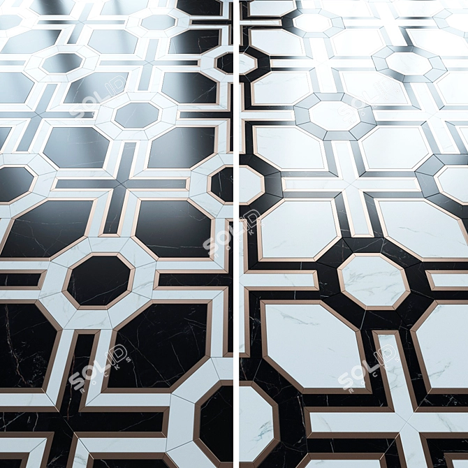 Madique Marble Floor Mosaic 3D model image 1