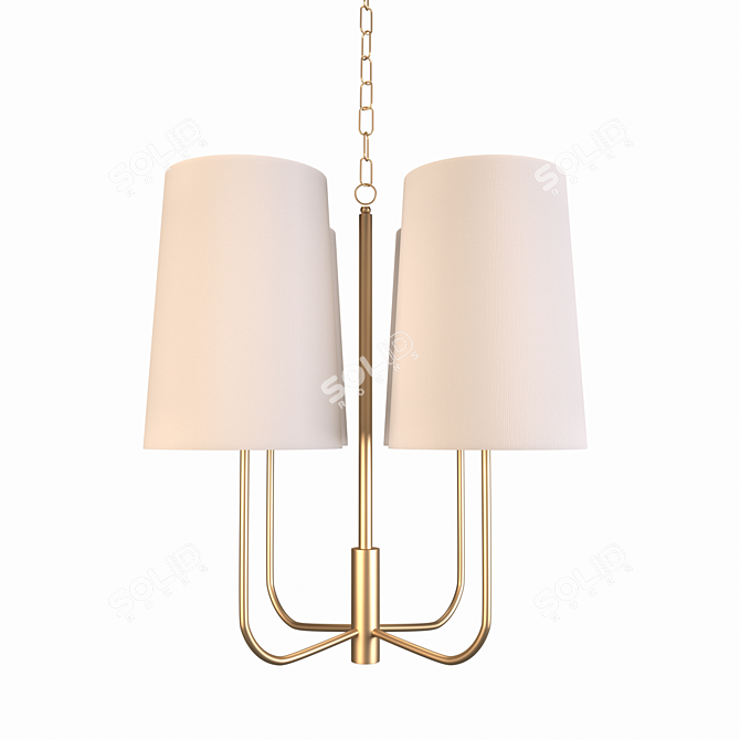 Kristen Gold Chandelier in Minimalist Design 3D model image 1