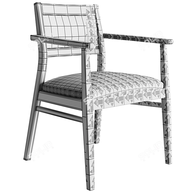 Modern H Contract Asher Dining Chair 3D model image 4